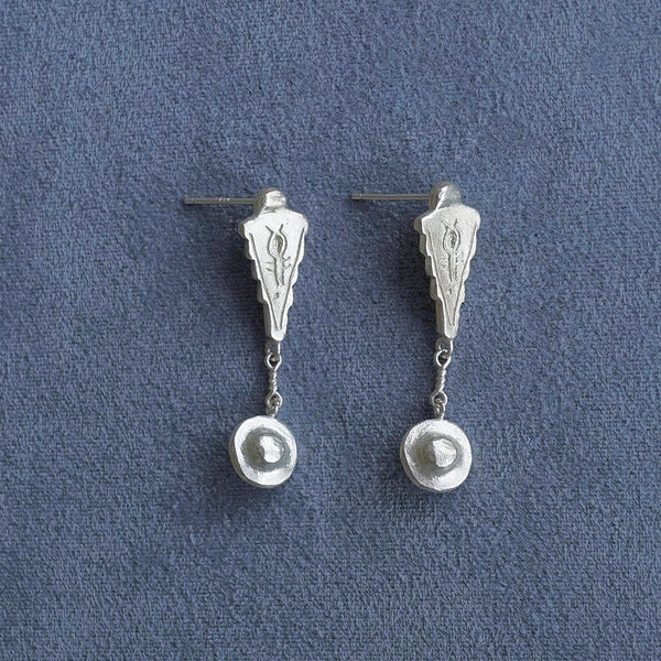 SALE E PEPE Sterling Silver/Gold Plated Kite Drop Earrings SEP-SP02E07-YIN Silver (SP02E07 SP02E08)